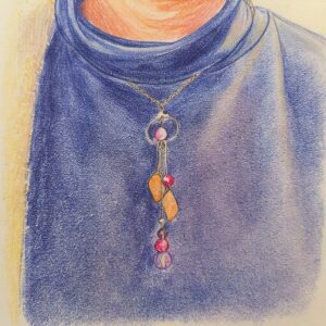 Collier Petite Flamme – Bijou en bois sur commande