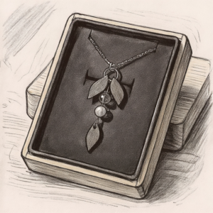 Collier Flamme du cœur– Bijou en bois sur commande