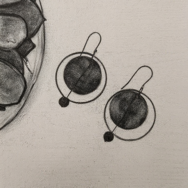 Boucles d’oreilles rondes en bois - univers – sur commande